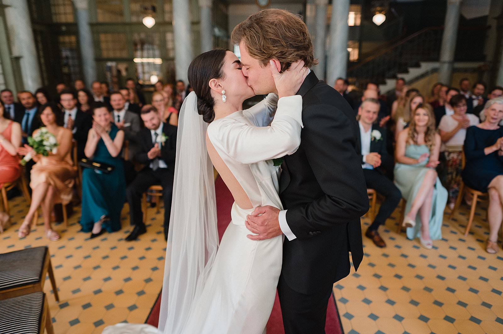 Wedding kiss at Bergun Hotel