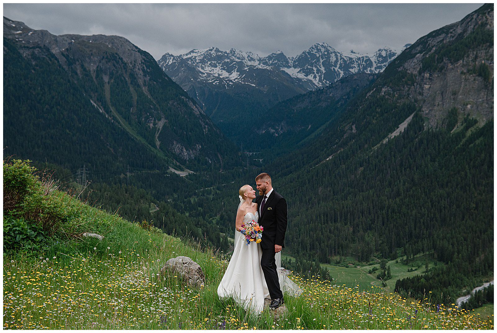 Swedish-Swiss Wedding in Kurhaus Bergün, Switzerland